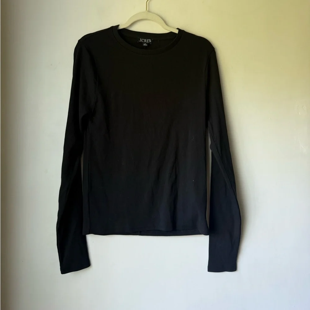 J.Crew Perfect rib long-sleeve T-shirt in Black XL